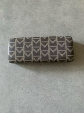 Michael Kors Slim Monogram Pattern Brown Eyeglass Case